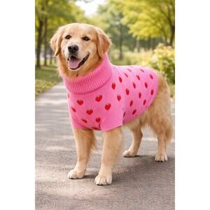 Little Beast NWT Strawberry Dog Sweater XL Pink Knit Pet Apparel Cute Cozy